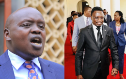 A composite image of Senator Samson Cherargei and CS Ababu Namwamba.
